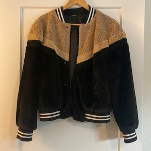 Free People Faux Sherpa Bomber Jacket